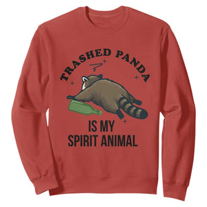 Trashed Panda Is My Spirit Animal Sweatshirt Funny Drunk Raccoon Meme for Party People Hot Mess Energy TS02 Red Print Your Wear