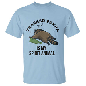 Trashed Panda Is My Spirit Animal T Shirt Funny Drunk Raccoon Meme for Party People Hot Mess Energy TS02 Light Blue Print Your Wear