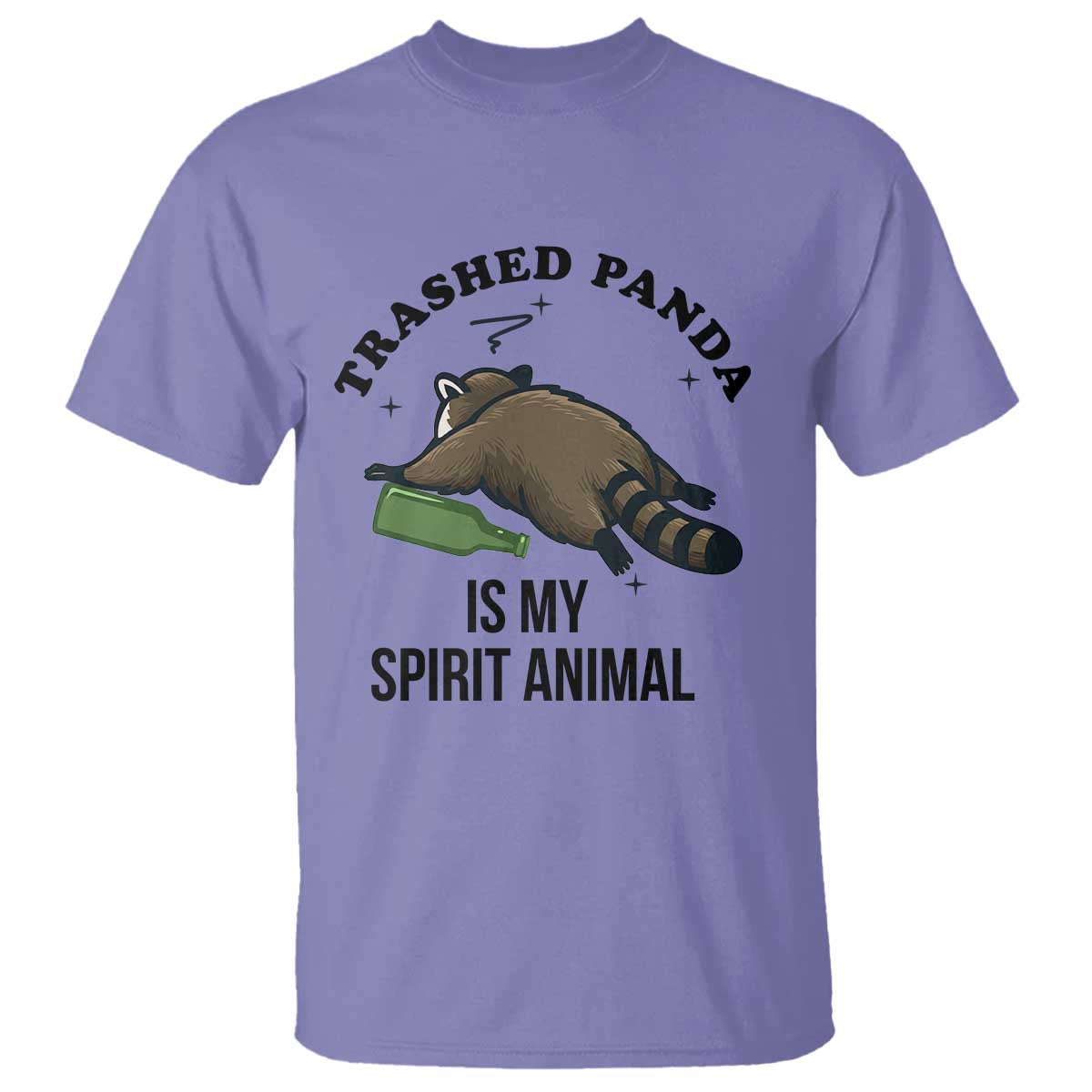 Trashed Panda Is My Spirit Animal T Shirt Funny Drunk Raccoon Meme for Party People Hot Mess Energy TS02 Violet Print Your Wear