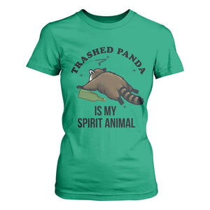 Trashed Panda Is My Spirit Animal T Shirt For Women Funny Drunk Raccoon Meme for Party People Hot Mess Energy TS02 Irish Green Print Your Wear