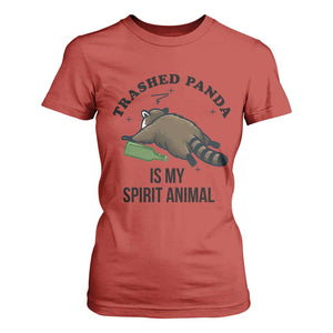 Trashed Panda Is My Spirit Animal T Shirt For Women Funny Drunk Raccoon Meme for Party People Hot Mess Energy TS02 Red Print Your Wear