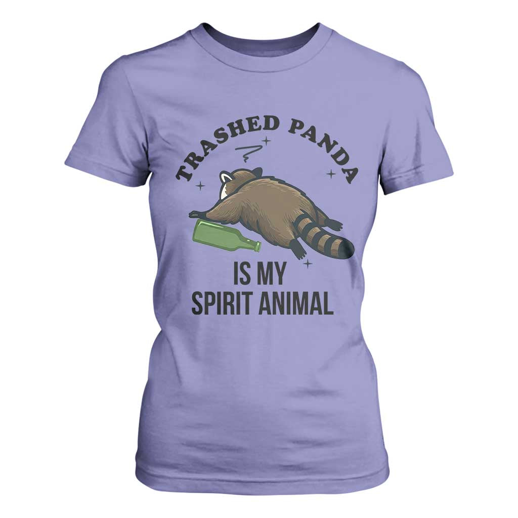 Trashed Panda Is My Spirit Animal T Shirt For Women Funny Drunk Raccoon Meme for Party People Hot Mess Energy TS02 Violet Print Your Wear