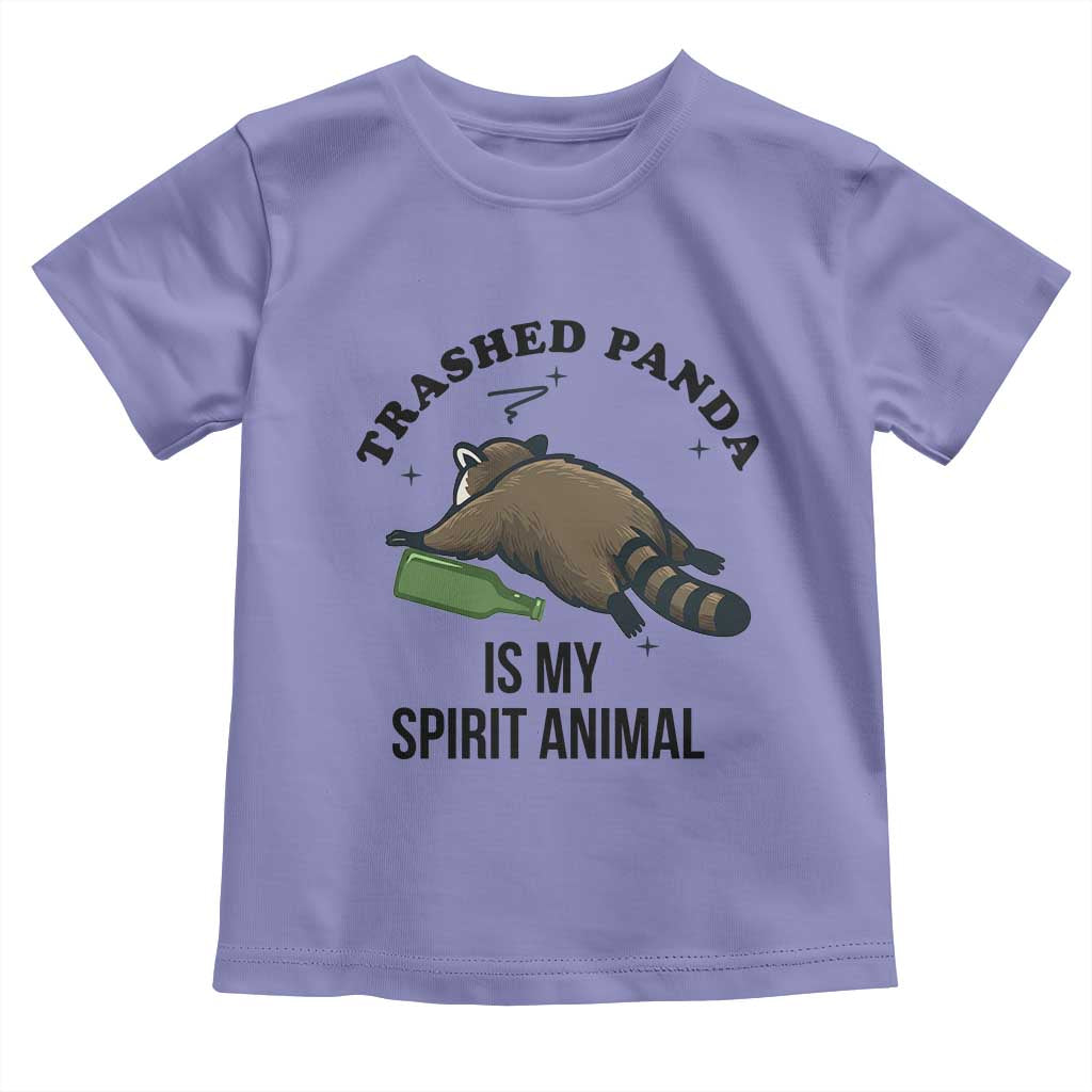 Trashed Panda Is My Spirit Animal Toddler T Shirt Funny Drunk Raccoon Meme for Party People Hot Mess Energy TS02 Violet Print Your Wear