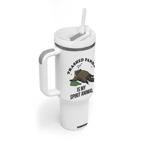 Trashed Panda Is My Spirit Animal Tumbler With Handle Funny Drunk Raccoon Meme for Party People Hot Mess Energy TS02 Print Your Wear