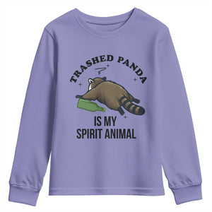Trashed Panda Is My Spirit Animal Youth Sweatshirt Funny Drunk Raccoon Meme for Party People Hot Mess Energy TS02 Violet Print Your Wear