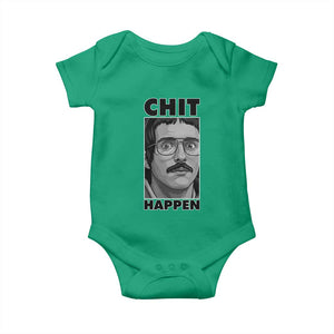 Chit Happens Meme Baby Onesie Funny Weird Guy Meme Unhinged Humor Energy TS02 Irish Green Print Your Wear