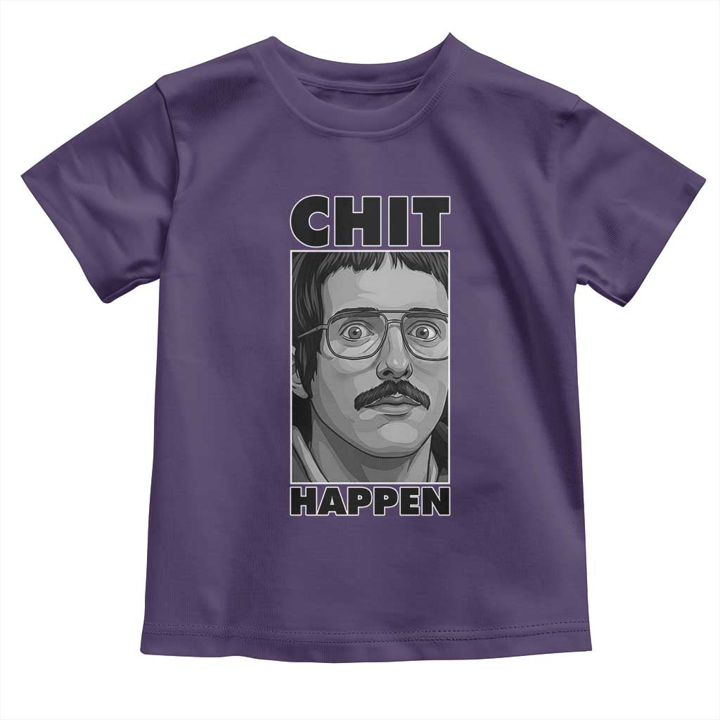 Chit Happens Meme Toddler T Shirt Funny Weird Guy Meme Unhinged Humor Energy TS02 Purple Print Your Wear