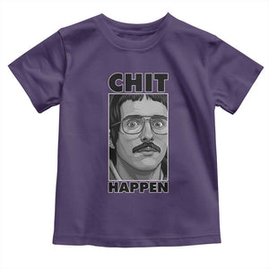 Chit Happens Meme Toddler T Shirt Funny Weird Guy Meme Unhinged Humor Energy TS02 Purple Print Your Wear
