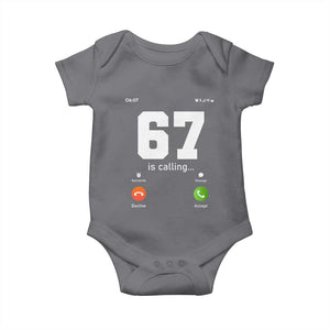 67 Is Calling Meme Baby Onesie Funny Six Seven Phone Call Screen TS02 Charcoal Print Your Wear