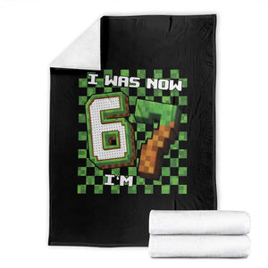 I Was 6 Now I'm 7 Birthday Meme Throw Blanket Pixel Style 67 Gamer Six Seven Joke TS02 Black Print Your Wear