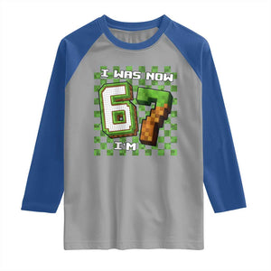 I Was 6 Now I'm 7 Birthday Meme Raglan Shirt Pixel Style 67 Gamer Six Seven Joke TS02 Sport Gray Royal Print Your Wear