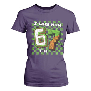I Was 6 Now I'm 7 Birthday Meme T Shirt For Women Pixel Style 67 Gamer Six Seven Joke TS02 Purple Print Your Wear