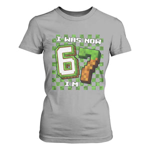 I Was 6 Now I'm 7 Birthday Meme T Shirt For Women Pixel Style 67 Gamer Six Seven Joke TS02 Sport Gray Print Your Wear