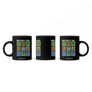 God Says I Am Pixel Art Graphic Coffee Mug Christian Affirmation Gamer Bible Verses TS02 Print Your Wear