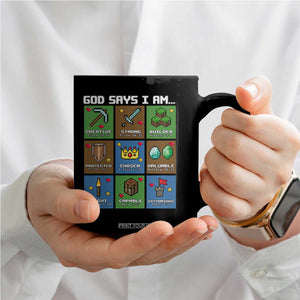 God Says I Am Pixel Art Graphic Coffee Mug Christian Affirmation Gamer Bible Verses TS02 Print Your Wear