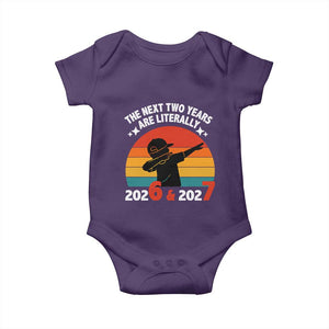 The Next Two Years Are Literally 6 7 Baby Onesie Funny 2026 2027 Meme Dabbing Boy Retro TS02 Purple Print Your Wear