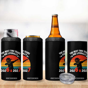 The Next Two Years Are Literally 6 7 4 in 1 Can Cooler Tumbler Funny 2026 2027 Meme Dabbing Boy Retro TS02 Print Your Wear