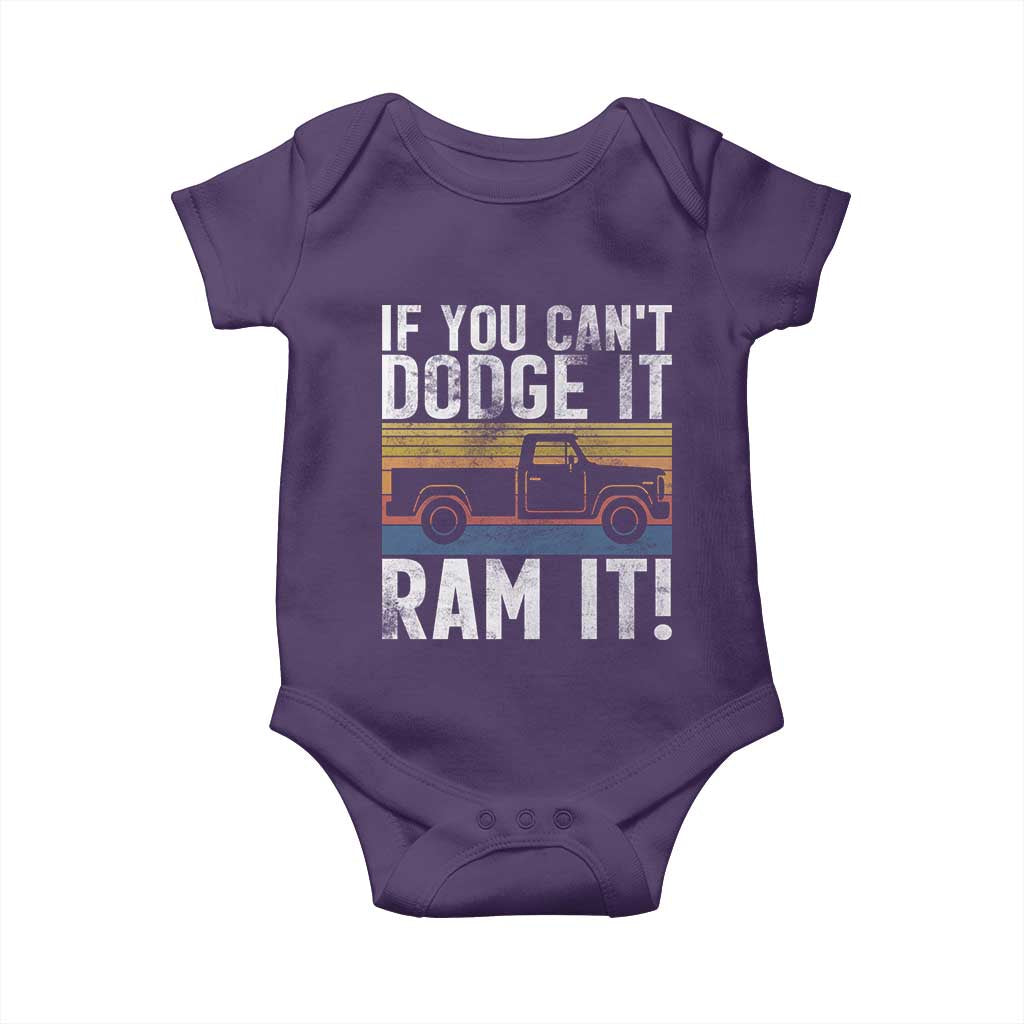 If You Cant Dodge It Ram It Retro Truck Meme Baby Onesie for Gearheads Country Road Warriors TS02 Purple Print Your Wear
