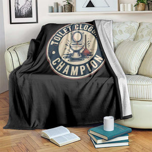 Funny Toilet Clogging Champion Badge Meme Throw Blanket for Poop Legends Gut Bomb Gladiators TS02 Print Your Wear