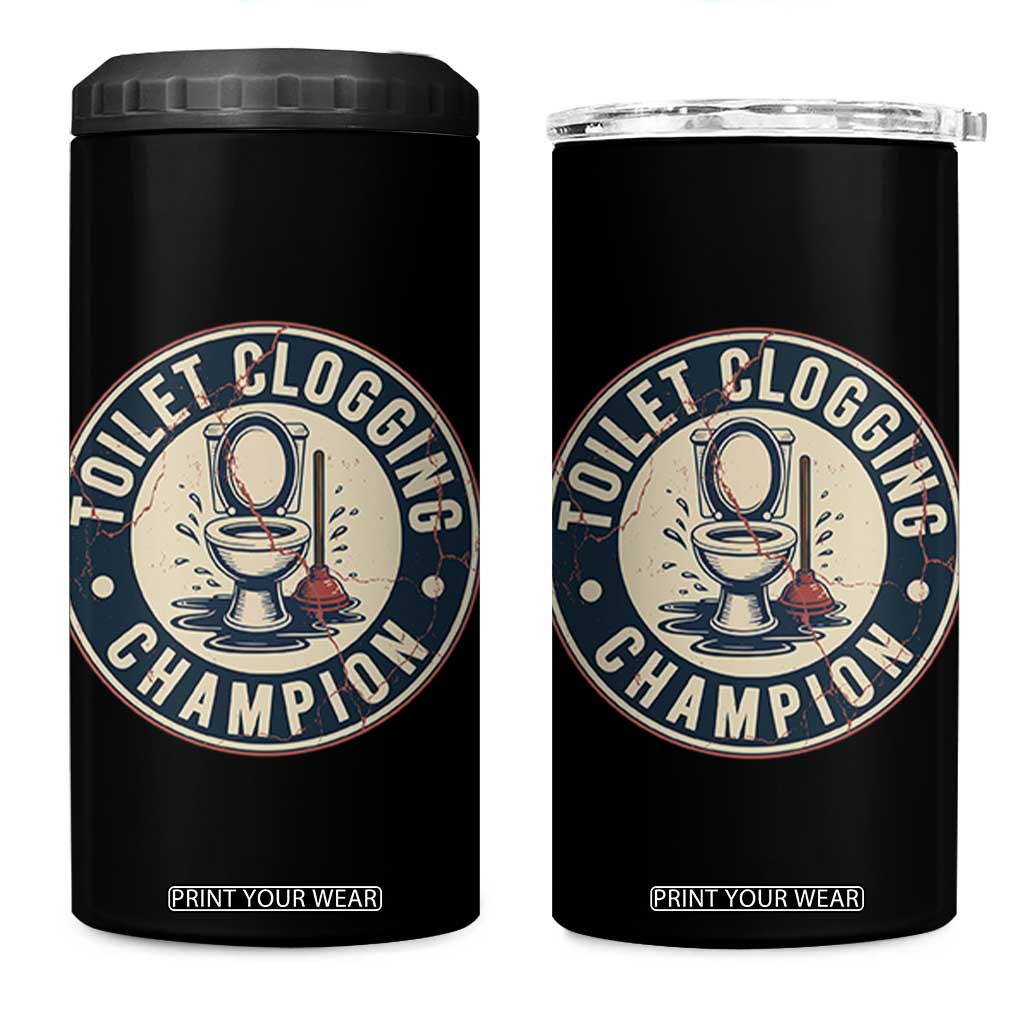 Funny Toilet Clogging Champion Badge Meme 4 in 1 Can Cooler Tumbler for Poop Legends Gut Bomb Gladiators TS02 One Size: 16 oz Black Print Your Wear