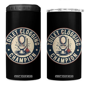 Funny Toilet Clogging Champion Badge Meme 4 in 1 Can Cooler Tumbler for Poop Legends Gut Bomb Gladiators TS02 One Size: 16 oz Black Print Your Wear
