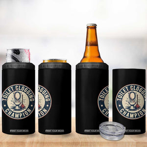 Funny Toilet Clogging Champion Badge Meme 4 in 1 Can Cooler Tumbler for Poop Legends Gut Bomb Gladiators TS02 Print Your Wear