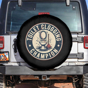 Funny Toilet Clogging Champion Badge Meme Spare Tire Cover for Poop Legends Gut Bomb Gladiators TS02 No hole Black Print Your Wear