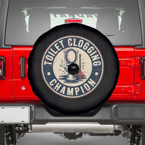 Funny Toilet Clogging Champion Badge Meme Spare Tire Cover for Poop Legends Gut Bomb Gladiators TS02 Black Print Your Wear