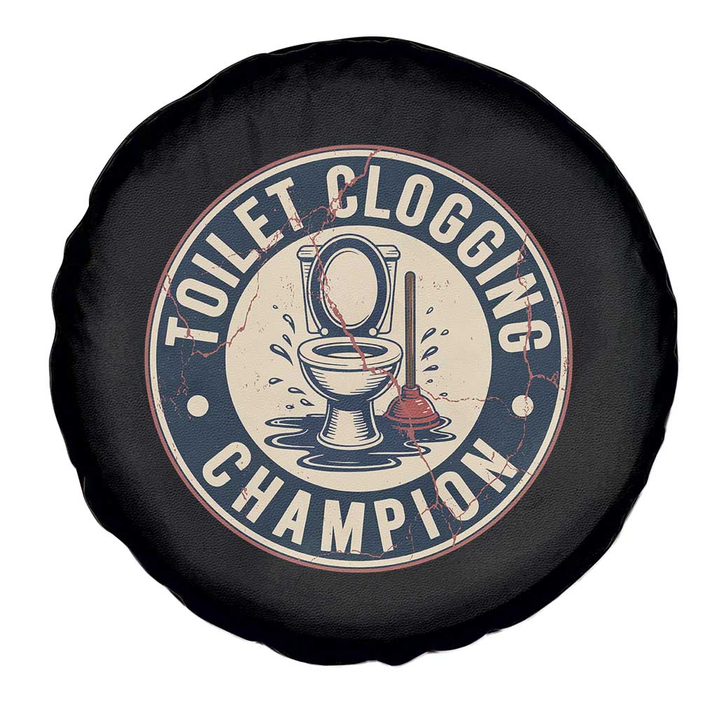 Funny Toilet Clogging Champion Badge Meme Spare Tire Cover for Poop Legends Gut Bomb Gladiators TS02 Print Your Wear