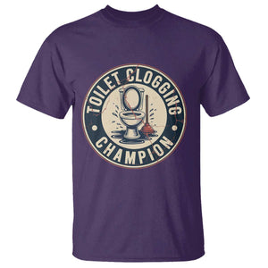 Funny Toilet Clogging Champion Badge Meme T Shirt for Poop Legends Gut Bomb Gladiators TS02 Purple Print Your Wear