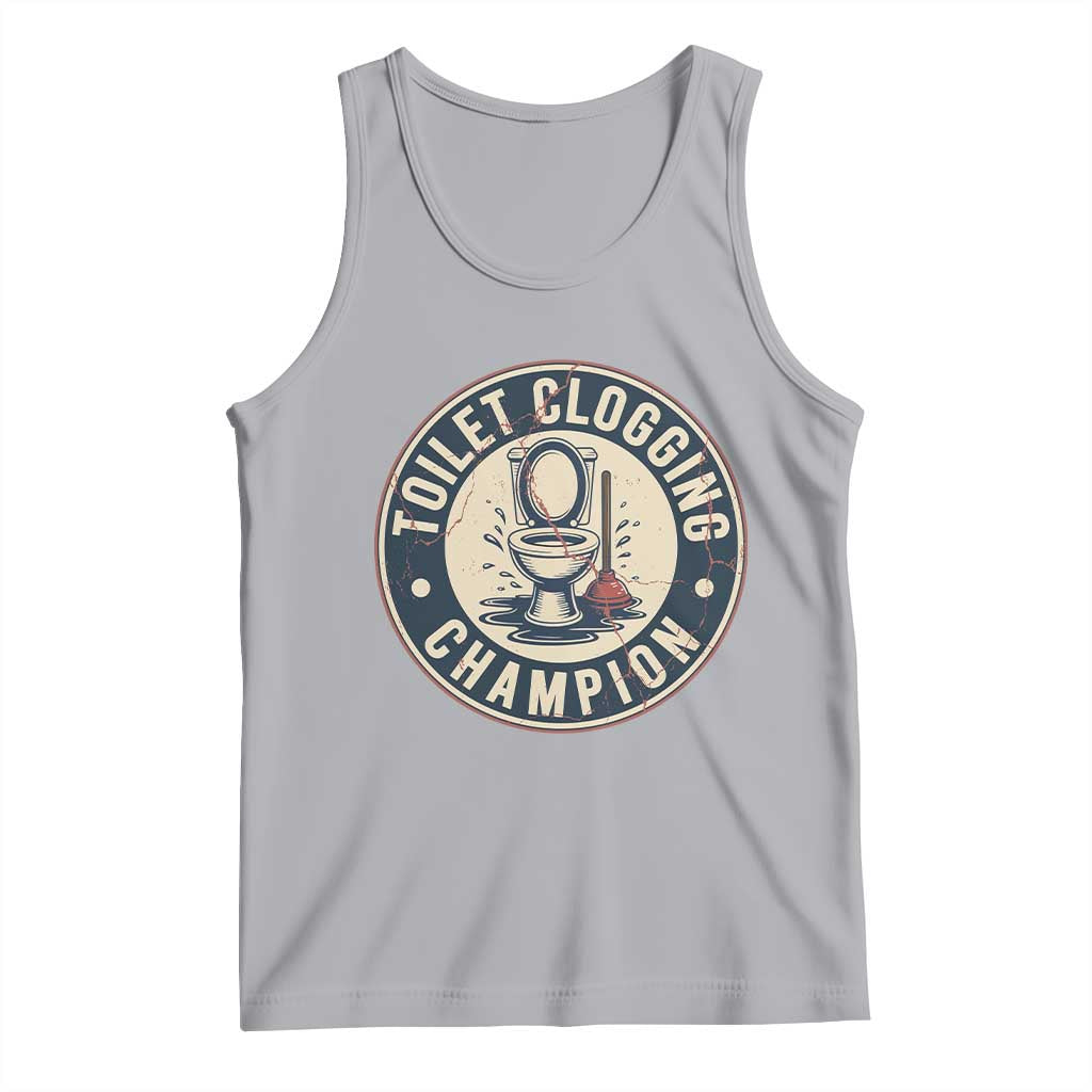 Funny Toilet Clogging Champion Badge Meme Tank Top for Poop Legends Gut Bomb Gladiators TS02 Athletic Heather Print Your Wear