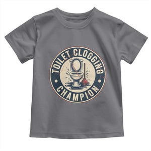 Funny Toilet Clogging Champion Badge Meme Toddler T Shirt for Poop Legends Gut Bomb Gladiators TS02 Charcoal Print Your Wear