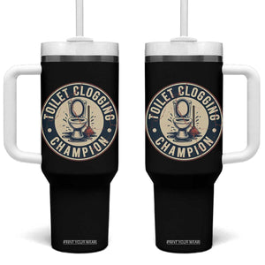 Funny Toilet Clogging Champion Badge Meme Tumbler With Handle for Poop Legends Gut Bomb Gladiators TS02 One Size: 40 oz Black Print Your Wear