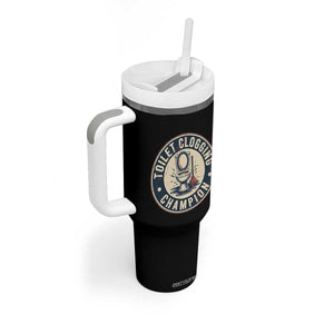 Funny Toilet Clogging Champion Badge Meme Tumbler With Handle for Poop Legends Gut Bomb Gladiators TS02 Print Your Wear
