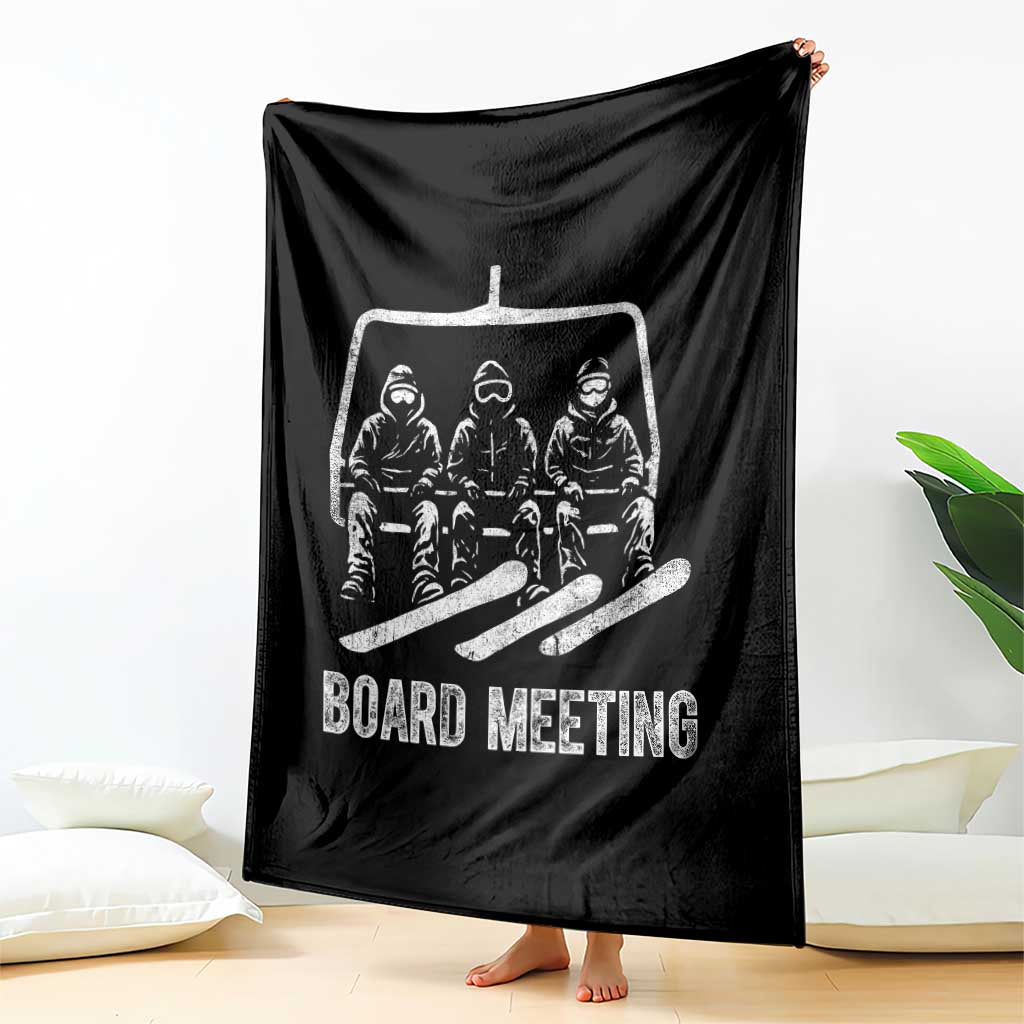 Funny Snowboarding Board Meeting Throw Blanket Chairlift Snowboarders Powder Junkies TS02 Print Your Wear