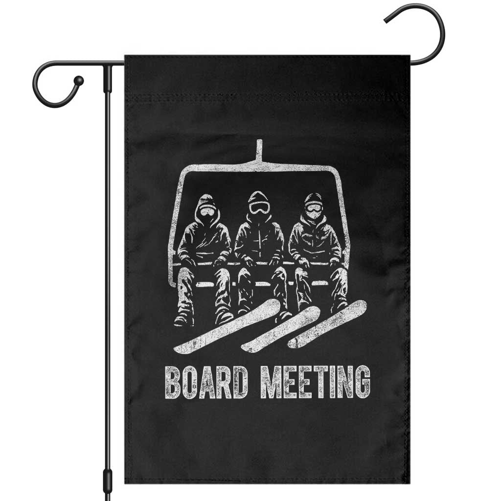Funny Snowboarding Board Meeting Garden Flag Chairlift Snowboarders Powder Junkies TS02 Black Print Your Wear