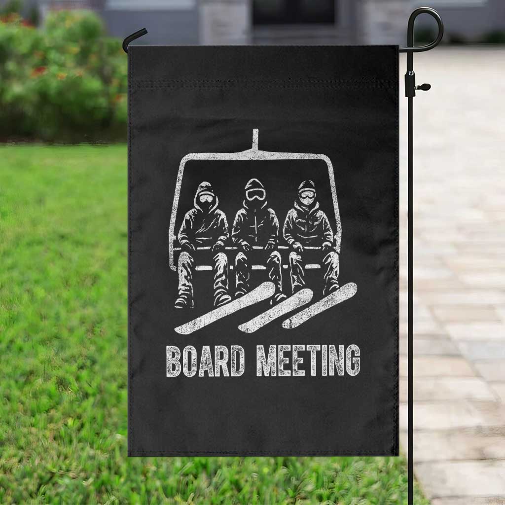 Funny Snowboarding Board Meeting Garden Flag Chairlift Snowboarders Powder Junkies TS02 Print Your Wear