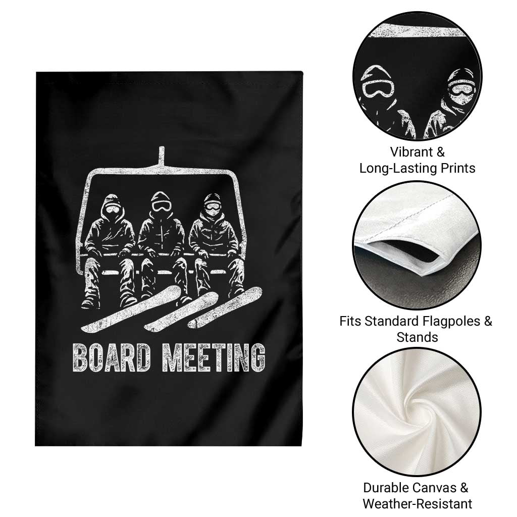 Funny Snowboarding Board Meeting Garden Flag Chairlift Snowboarders Powder Junkies TS02 Print Your Wear