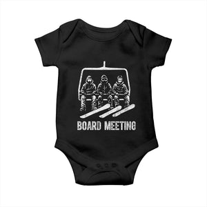 Funny Snowboarding Board Meeting Baby Onesie Chairlift Snowboarders Powder Junkies TS02 Black Print Your Wear