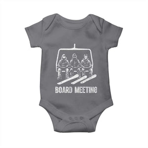 Funny Snowboarding Board Meeting Baby Onesie Chairlift Snowboarders Powder Junkies TS02 Charcoal Print Your Wear
