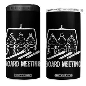 Funny Snowboarding Board Meeting 4 in 1 Can Cooler Tumbler Chairlift Snowboarders Powder Junkies TS02 One Size: 16 oz Black Print Your Wear