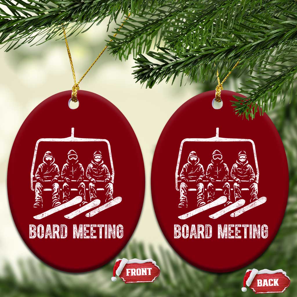 Funny Snowboarding Board Meeting Ceramic Ornament Chairlift Snowboarders Powder Junkies TS02 Print Your Wear