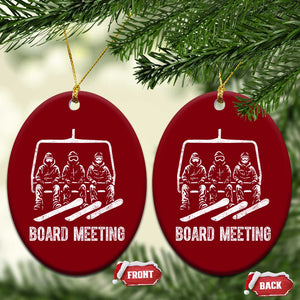 Funny Snowboarding Board Meeting Ceramic Ornament Chairlift Snowboarders Powder Junkies TS02 Print Your Wear