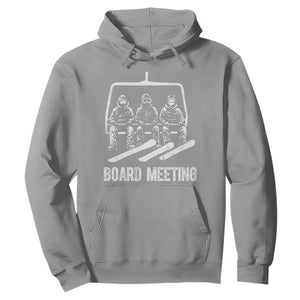 Funny Snowboarding Board Meeting Hoodie Chairlift Snowboarders Powder Junkies TS02 Sport Gray Print Your Wear