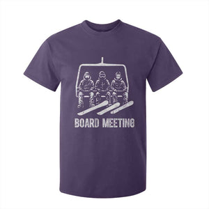 Funny Snowboarding Board Meeting T Shirt For Kid Chairlift Snowboarders Powder Junkies TS02 Purple Print Your Wear