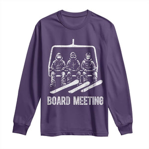 Funny Snowboarding Board Meeting Long Sleeve Shirt Chairlift Snowboarders Powder Junkies TS02 Purple Print Your Wear