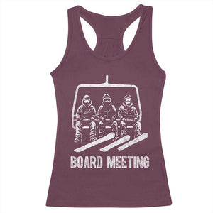 Funny Snowboarding Board Meeting Racerback Tank Top Chairlift Snowboarders Powder Junkies TS02 Maroon Print Your Wear