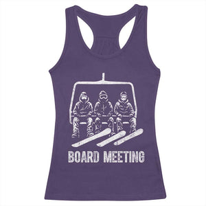 Funny Snowboarding Board Meeting Racerback Tank Top Chairlift Snowboarders Powder Junkies TS02 Purple Print Your Wear