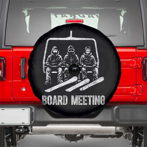 Funny Snowboarding Board Meeting Spare Tire Cover Chairlift Snowboarders Powder Junkies TS02 Black Print Your Wear