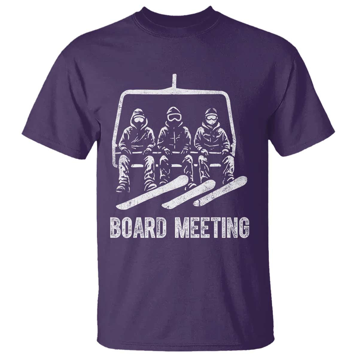 Funny Snowboarding Board Meeting T Shirt Chairlift Snowboarders Powder Junkies TS02 Purple Print Your Wear